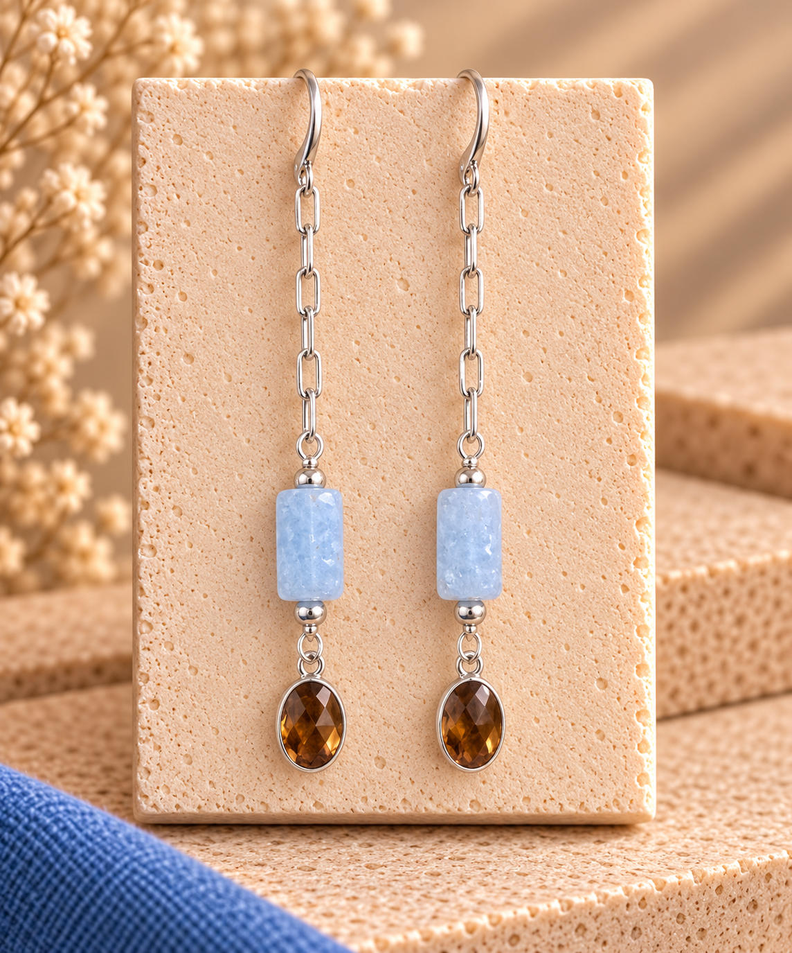 Amethyst Freeform Drop Earrings