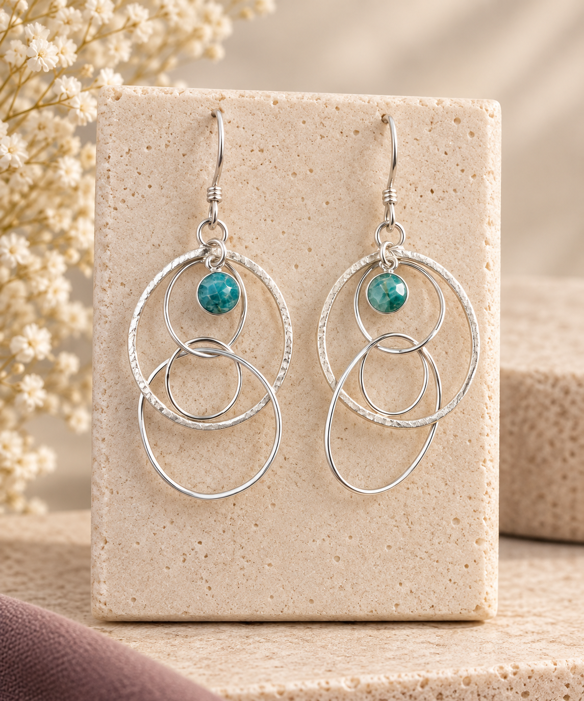 Pearl Textured Silver Earrings