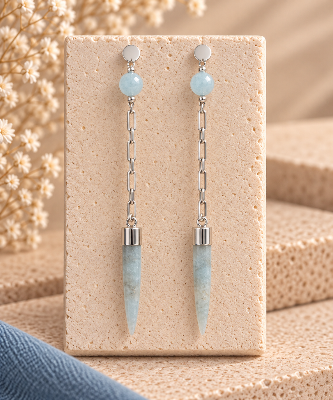 Lapis & Pearl Freeform Drops