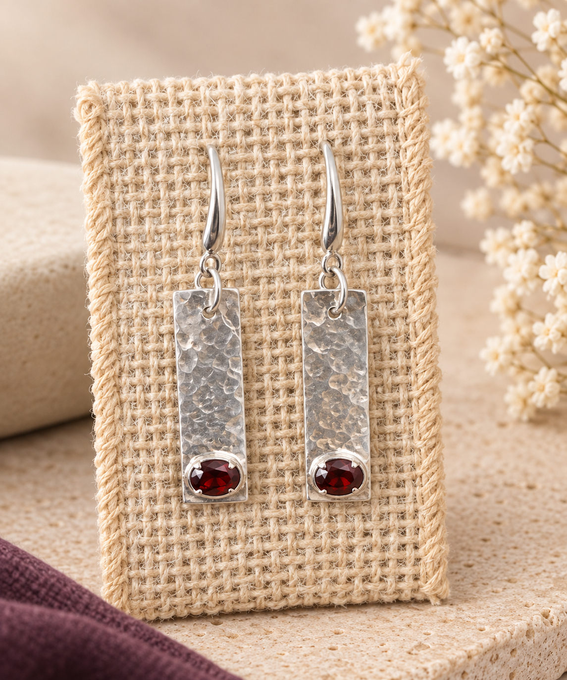 Green Gemstone Orbit Earrings